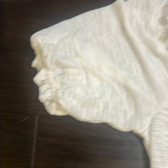 Free People Dorothy Short Sleeve Puff Sleeve Ruffled Tie Front Crop Top Size S - Picture 6 of 7